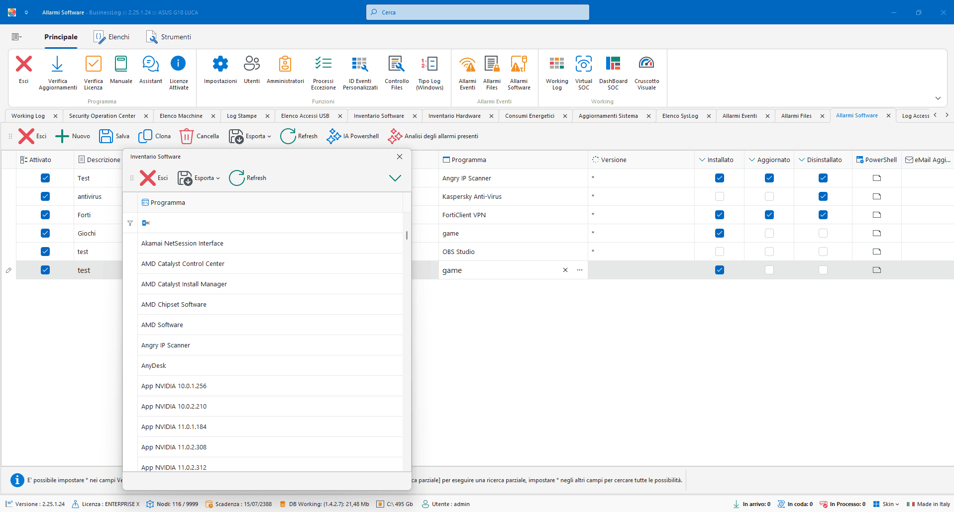 Allarmi Software
